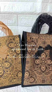 12 pcs Tas Hajatan Spunbond Batik Pita Ukuran box 22x22 cm Tebal Sedang Goodie Bag Kain Souvenir