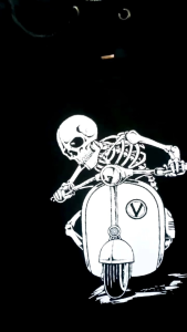 Sweater Hoodie Distro Skull Vespa Fleece Pria Wanita M-XXL