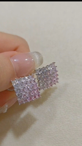 KAIROS Pink Ombré Diamond-Inspired Earrings Adjustable Coiled Ear Clips