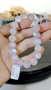 Natural High Grade Madagascar Pink Moonstone Crystal Beads Bracelet MS04