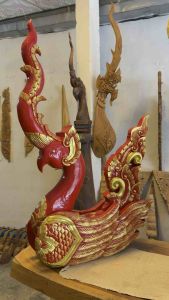 ช่อฟ้า ช่อฟ้าพญานาค ช่อฟ้านกหัสดีลิงค์ ไม้แกะสลักตกแต่งบ้าน ห้องพระ ทำจากไม้สักแท้ ทุกชิ้นส่วน เสริมสิริมงคล