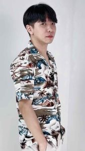 เสื้อฮาวาย ผ้าคอตตอน ลายเกาะ สีขาว | ยูนิเซ็กส์ ใส่สบาย ใส่ได้ทั้งผู้ชายและผู้หญิง เสื้อสงกรานต์ เสื้อคู่ เสื้อเที่ยวทะเล KACHARI