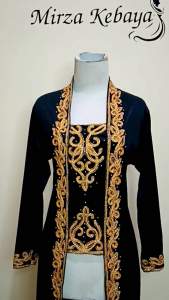 Kebaya bludru manten selutut full bordir elegan plua tabur mutiara kebaya besan selurur modern nordir rapi