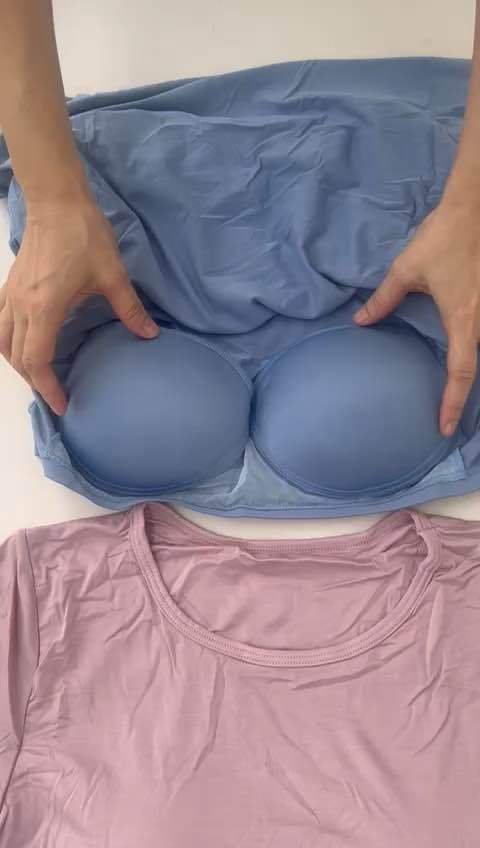 Comfy build in bra support home t shirt