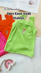 12 PCS KAOS DALAM ANAK PEREMPUAN/ SINGLET STABILO ANAK MURAH USIA 3 BULAN - 9 TAHUN