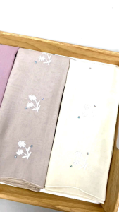 BELLIS BAWAL SULAM BIDANG 45 COTTON VOILE TUDUNG MINIMALIST EMBROIDERY SQUARE