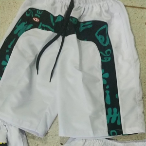 กางเกงขาสั้นลายก้างปลายาว21.นิ้วฟรีไชส์