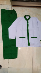 SETELAN SERAGAM SEKOLAH SD MADRASAH MDA MI LIS HIJAU LAKI LAKI-