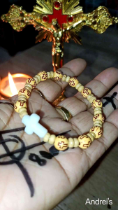 Wooden Rosary Bracelet with Beads for Religious Prayer