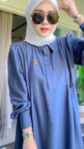 Gamis Polos Jumbo Floy Klok Lebar Terbaru 2024 Simple Elegan Mewah Tipe Busui Friendly