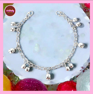 🌈AAbaby Galleries AA1103 Original Baby Silver Anklet Bracelet Drum Bells & Mini Drum Bells (Rantai Kaki/Tangan/Gelang Kaki Bayi/Kanak)