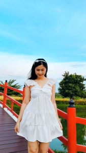 🎀🎀KimSky Closet🎀🎀 เดรสแขนตุ๊กตาลายดอก เดรสสีพื้น เดรสสาวอวบใส่ได้มีถึงอก 45 เดรสน่ารัก เดรสออกงาน มินิเดรสแขนระบาย เดรสเที่ยวทะเล