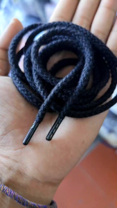 TALI HITAM HOODIE KEPANG CELANA KOLOR KATUN PANJANG 150 CM DIAMETER 5 MM UJUNG BESI ANTI KARAT