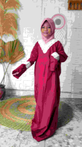 Mukenah Abaya Anak Parasit Travelling Tanpa Tutu Kepala Mahira