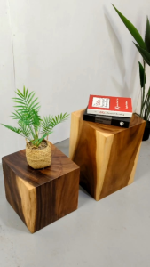 COT418. Raintree Solid Wood Pedestal/ Wooden Stump / Artistic Stump / Plant Stool / Small Stool