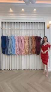 ชุดเดรส ชุดออกงาน ชุดราตรี FP010 เกรดพรีเมี่ยม สายเดี่ยว