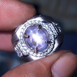 Natural light blue sapphire star ceylon safir srilanka no treatment BODY GLASS