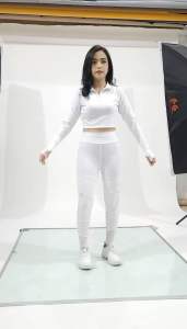 Setelan baju olahraga wanita leging senam crop tangan panjang