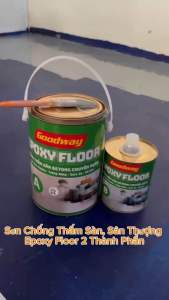 Sơn Sàn Chống Thấm EPOXY FLOOR GOODWAY 1Kg sơn kho xưởng chống thấm sân thượng hồ bơi nền nhà
