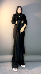 Gamis Abaya Muslimah Syari tangan belah || Dress Wanita Kekinian Fashionable
