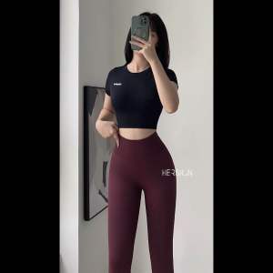 Bộ đồ tập gym nữ Set đồ thể thao nữ Áo croptop ngắn tay quần legging dài HERSIGN-SMIX6L27