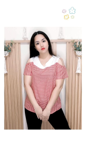 JJJ LYN - Blouse Kinan Atasan Wanita Atasan Kasual Atasan Kerja