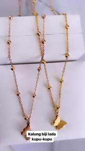 Kalung Rantai Wanita Kupu-Kupu Biji Lada Titanium CXA109