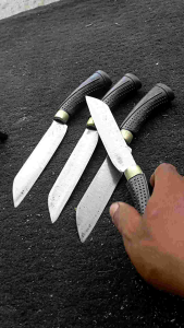 pisau dapur tajam baja asli untuk potong daging dan sayur