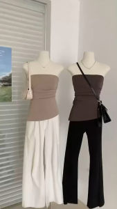 เสื้อเกาะอกแต่งระบาย