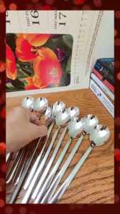 Set 6 Muỗng Cơm( Thìa Hàn 20.4cm) Inox 304 Cao Cấp Cán Dài Đẳng Cấp Sang Trọng