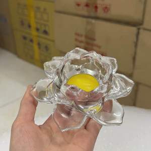 Đế Nến Liên Hoa Thuỷ Tinh Cao Cấp - Tặng kèm 1 viên tealight