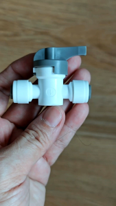 บอลวาล์ว วาล์วพีวีซี ฟลัชวาล์ว สำหรับเครื่องกรองน้ำ รุ่น เสียบสาย 2 ด้าน 1/4 นิ้ว (2 หุน) รุ่น 3/8“ (3หุน)