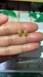 PAWNABLE 18K Saudi Gold Oval Stud Earrings(lightweight)✨
