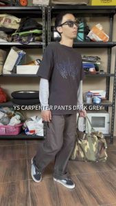 YS- Carpenter Pants Celana Carpenter Losse Fit Chino Darkgrey Abu Tua Trend Fomo Korea Style Work Pants