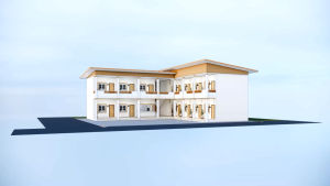 แบบบ้านพักอาศัยรวมโมเดิร์น 2 ชั้น