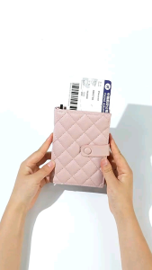 Solid passport holder with wallet tiket card holder dompet travel bag passport case credit card