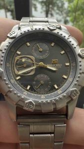 Đồng hồ nam BAILLI BOLD TITANIUM Quartz size 40mm chạy full 6 kim 1 cốt chỉnh kim 2 lịch và kim 24h Vỏ và dây full titanium siêu nhẹ niềng xoaychống nước 10BAR