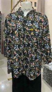 SETELAN TWILL ARMANY MOTIF BUNGA/ONE SET WANITA DEWASA JUMBO KEKINIAN/STELAN RAYON IMPORT TERLARIS 2024