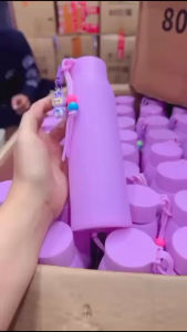TUMBLER JEPANG / Botol Minum 500ml Bonus Gantungan Boneka Labubu Botol Minum Cantik Viral Terbaru