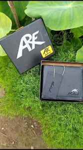 ARF WALLET-Dompet Lipat Kulit Sintetis Pria-Dompet Slot Uang Dan Kartu Simpel Logo 123007
