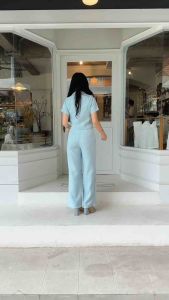 VIOLET SET - SHP_HAPPY ชุดเซทเสื้อคอปกแขนสั้นกางเกงขายาวผ้าทวีตสุดเรียบหรู