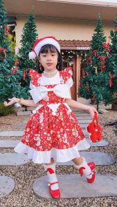 🎄🧑🎄เดรสแซนตี้รุ่นโบว์ใหญ่ มาใหม่ 🎁(แถมฟรีหมวก)🎄🎁⛄️