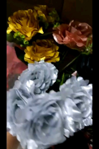 5 kepala bunga rose artificial shining flowers