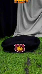 หมวกเบเร่ต์ชรบ. หมวกชรบ. ชุดรักษาความปลอดภัยหมู่บ้าน หมวกไบเล่ ชุดรักษาความปลดภัยหมู่บ้าน ขอบผ้า