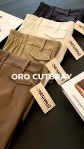 Celana Cutbray Oroant Knit Wanita Highwaist Premium