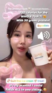 [Low Sugar High Protein] Goodlato Low Calorie Ice Cream Black Sesame [375kcal/pint] - 473 ml Pint