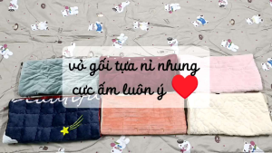 vỏ gối tựa nỉ nhung siêu ấm-kích thước 45×45 thiết kế khóa kéo-có bán kèm ruột