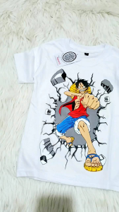 baju kaos anak one piece D monkey luffy tinju bahan katun 30s anak laki laki usia 1-10tahun