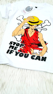 Baju Kaos Anak Luffy Gear 5 duduk One Piece Anak Laki Laki perempuan usia 1-10thn