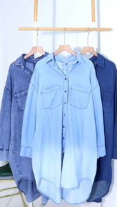 TUNIK DENIM WANITA STARLA JUMBO IMPORT BIGSIZE XXXL